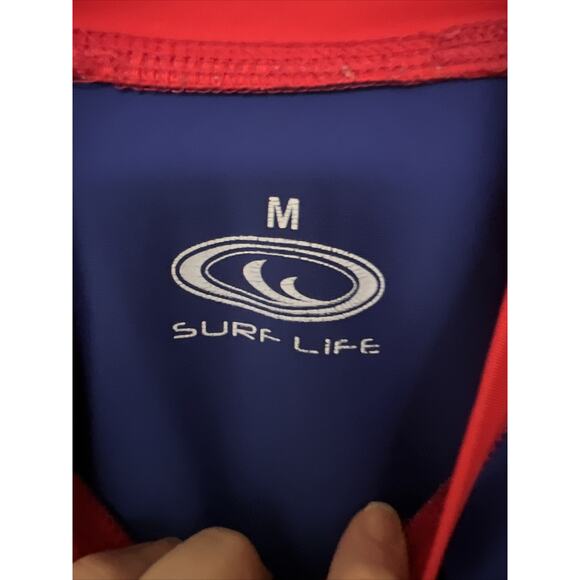 Surf Life Top Shirt Los Cabos Mexico Size Medium Blue/Red w/Surf Board - Picture 5 of 8